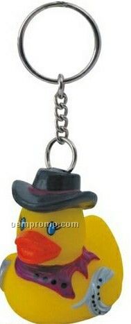 Rubber Rodeo Duck Keychain