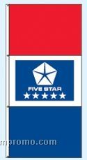 Single Face Dealer Interceptor Drape Flags - Five Star Blue