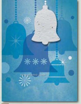 "Silver Bells" Holiday Greeting Card With Bell Ornament