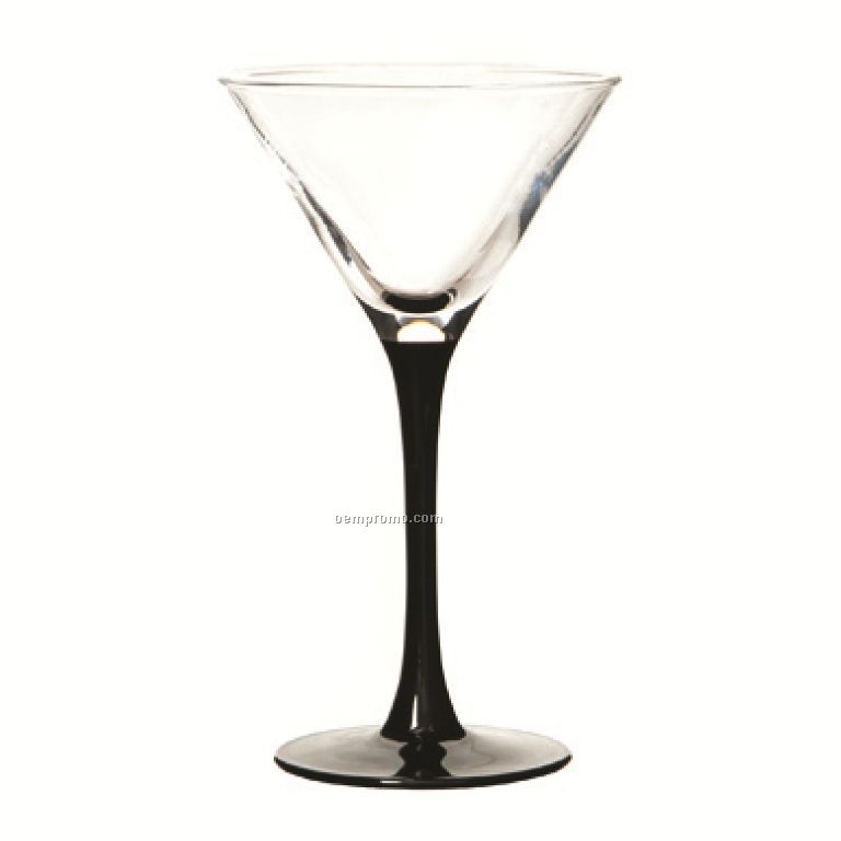 10 Oz. Arc Signature Series Black Stem Martini Glass/ Blank