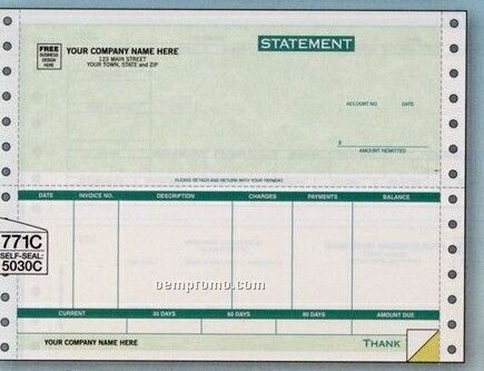 8 1/2"X7" Classic Statement - Bpi Accounting Compatible (2 Part)