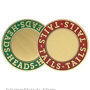 (1-1/8" Diameter) Brass Flip Coin With Color Fill
