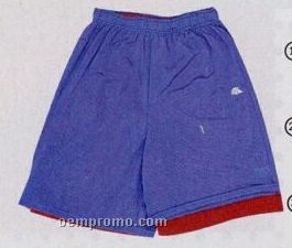 Adult Pro Weight Textured Mesh 9" Reversible Shorts (S-xl)