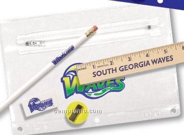 Premium Translucent School Kit (Pencil/Ruler/Eraser/Sharpener) Full Color