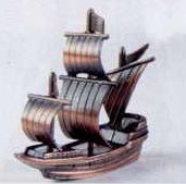 Early American Bronze Metal Pencil Sharpener - Sailing Ship