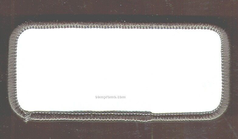 Green Border W/White Background Stock Blank Patch (3.625 X 1.625 )