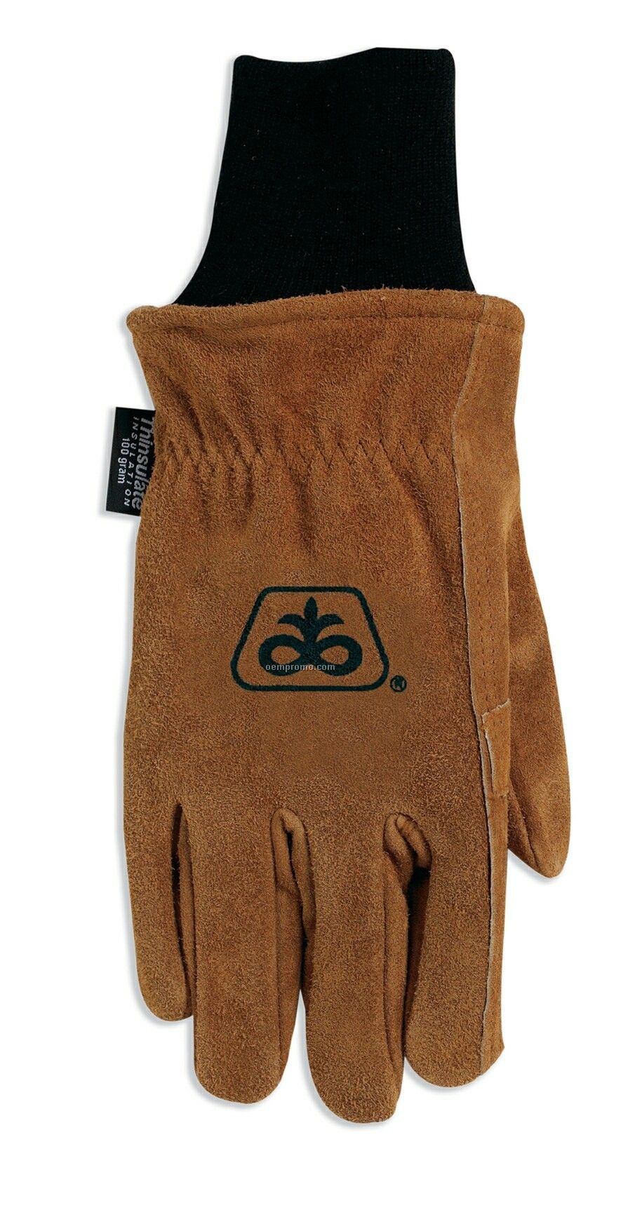 Thinsulate-lined Cow Split Leather Glove W/ Knit Wrist & Double Palm (S-xl)