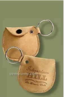 Vinyl Leatherette Key Ring W/ Snap Closure Coin Holder