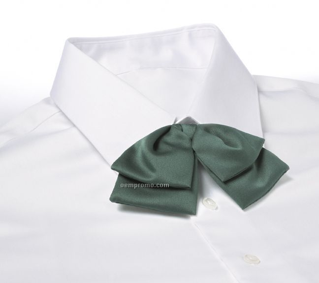 Wolfmark Adjustable Band Polyester Satin Floppy Bow Tie - Hunter Green