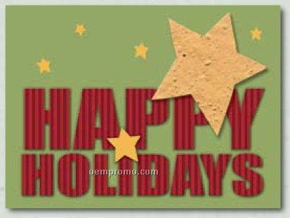 "Cheerful Greetings" Holiday Greeting Card W/ Star Ornament