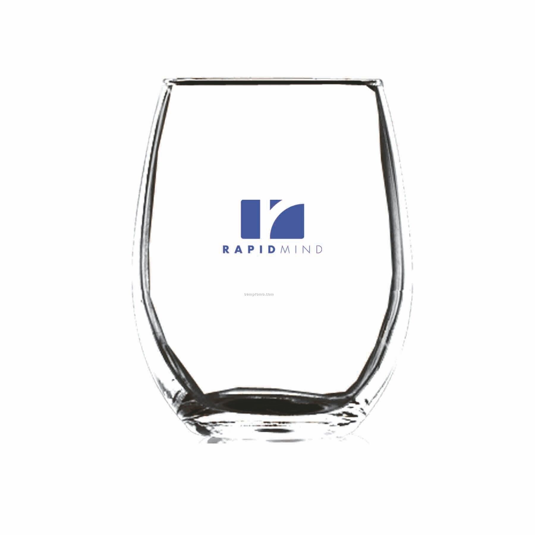 9 Oz. Stemless Selection White Wine Drinking Glass / Deep Etch
