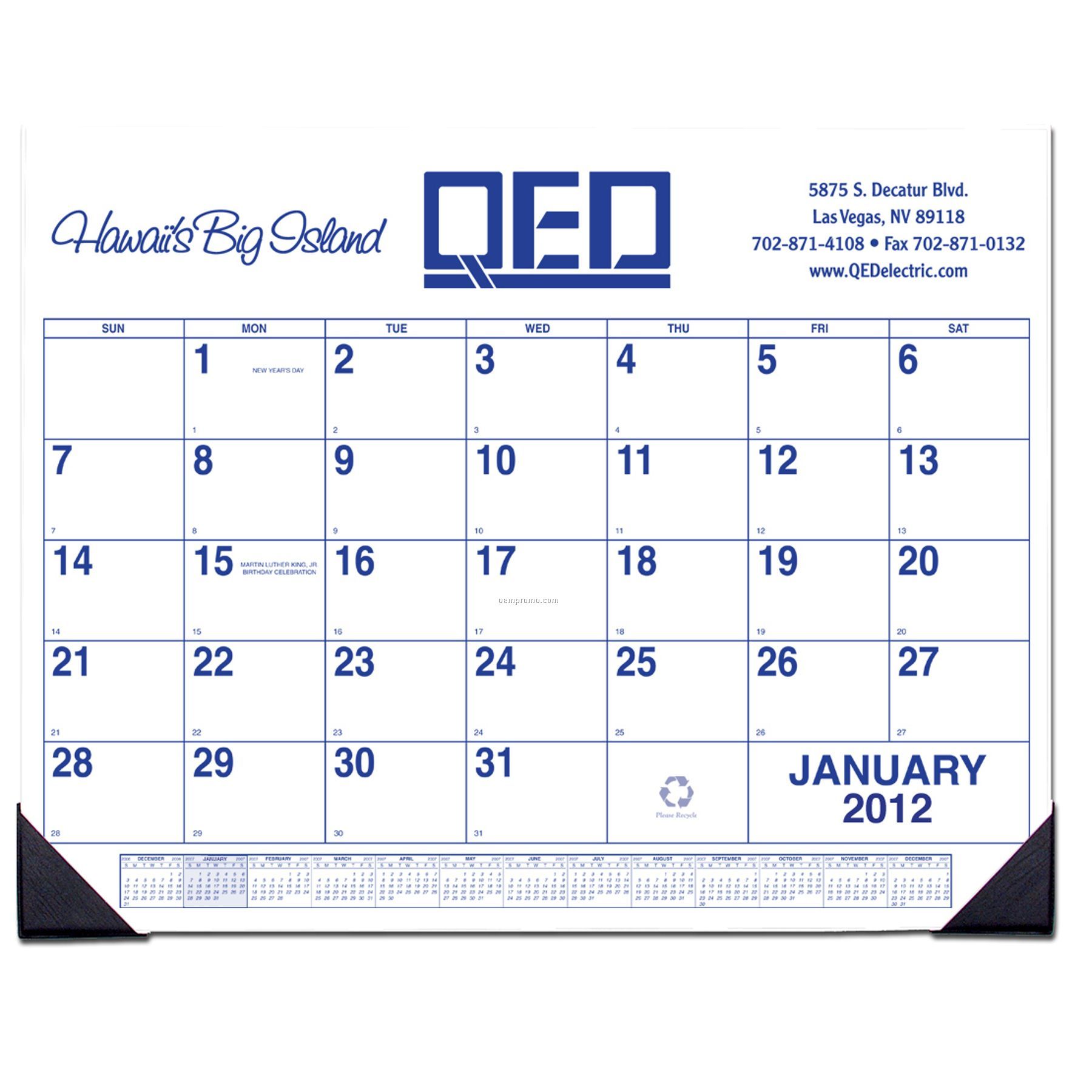Custom Desk Pad Calendar (1 Color)-11"X17"