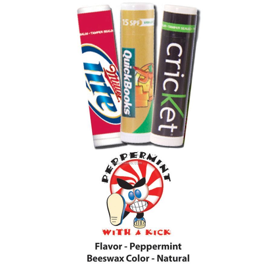 Peppermint With A Kick Premium Lip Balm In Clear Tube