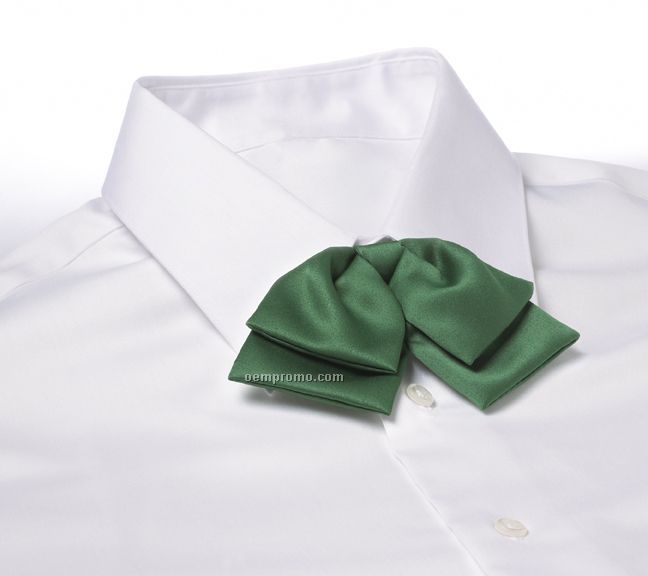 Wolfmark Adjustable Band Polyester Satin Floppy Bow Tie - Kelly Green