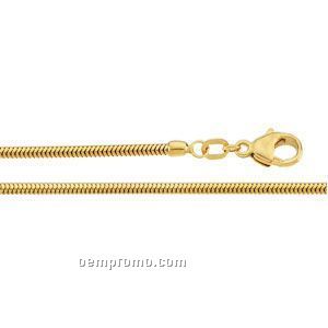 Ladies' 7" 14ky 2mm Round Snake Chain Bracelet