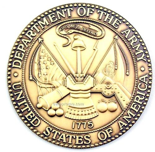 2-1/2" Military Seal/ Coin (Department Of The Army) Brass