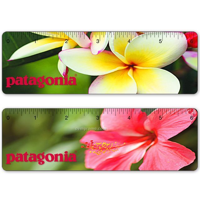 6" Ruler, Hawaiian Flower Lenticular Flip Stock Design, Imprinted