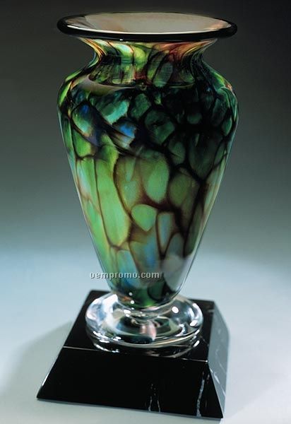 Jade Monarch Athena Vase W/ Marble Base (3.75