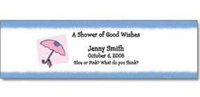 8 Oz. Flat Cap Bottled Water W/ Label (Baby Shower-shower Of Good Wishes)