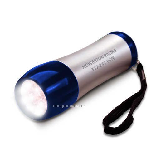 9 LED Tech Flashlight Silver With Blue Trim