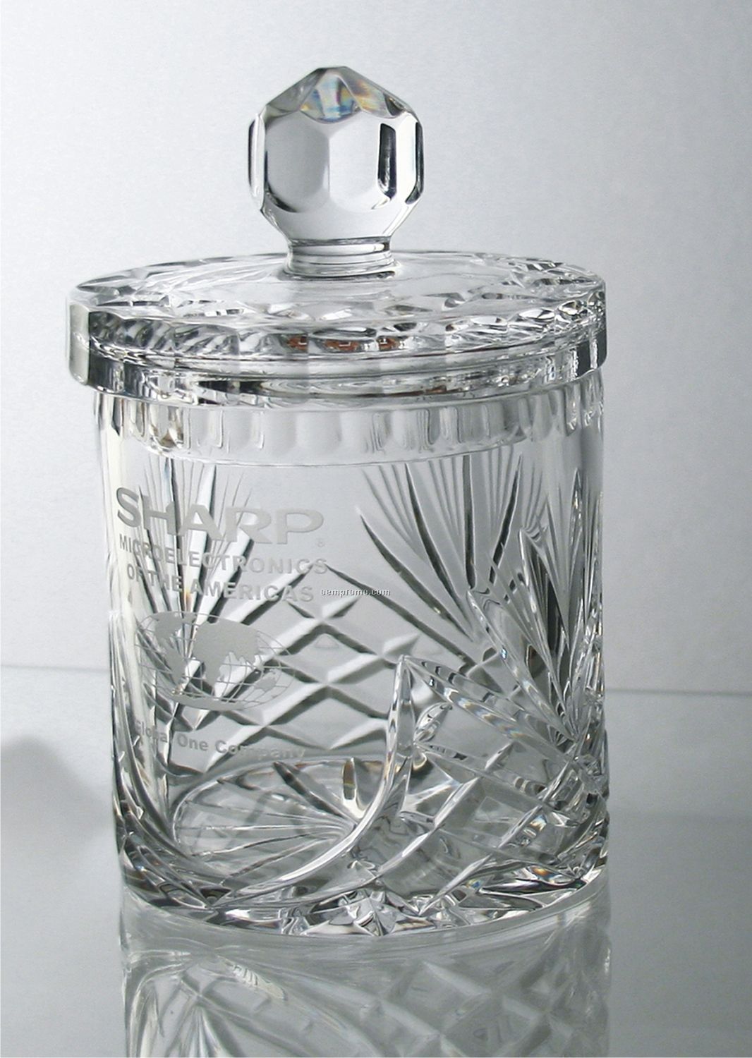 Lead Crystal Biscuit Barrel With Lid