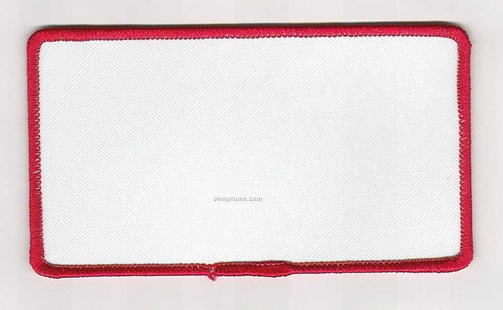 Red Border W/White Background Stock Blank Patch (4.5 X 2.5 )