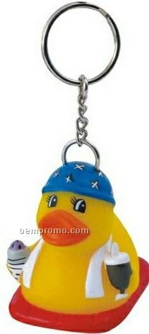Rubber Pool Party Duck Keychain