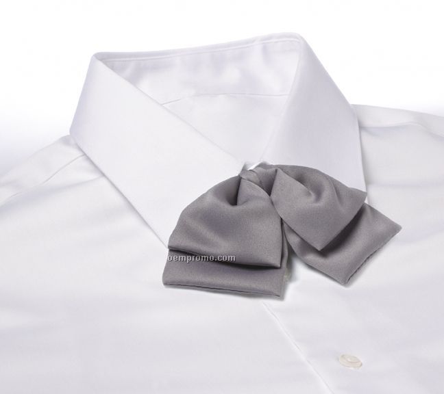Wolfmark Adjustable Band Polyester Satin Floppy Bow Tie - Dark Gray