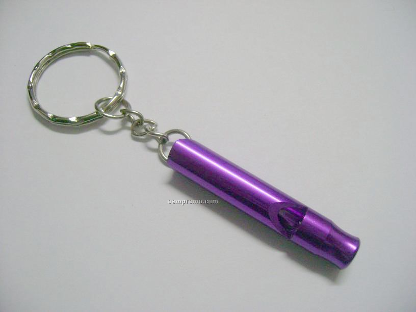 Aluminium Alloy Whistle With Keychain/Ring