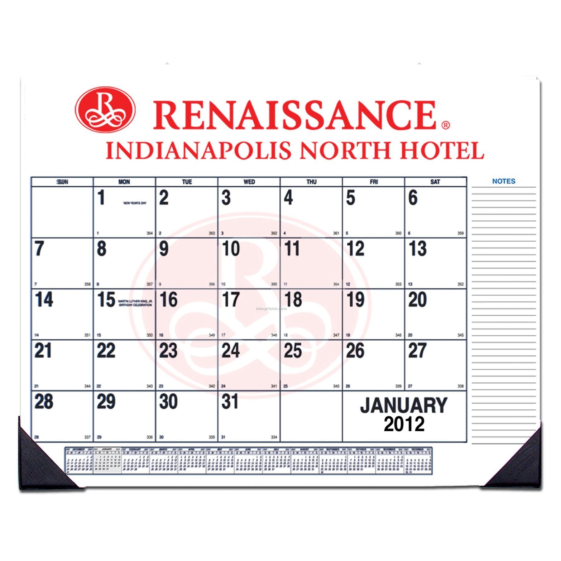 Side Custom Desk Pad Calendar (1 Color)