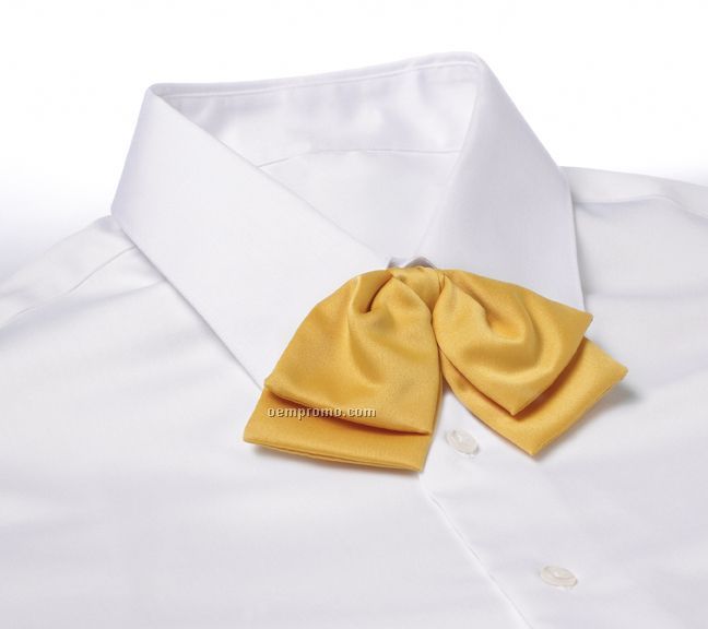 Wolfmark Adjustable Band Polyester Satin Floppy Bow Tie - Gold