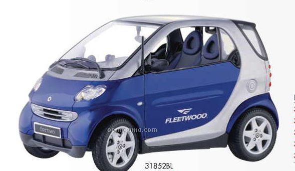 9" Metallic Blue Smart For Two Coupe Die Cast Replica Vehicle