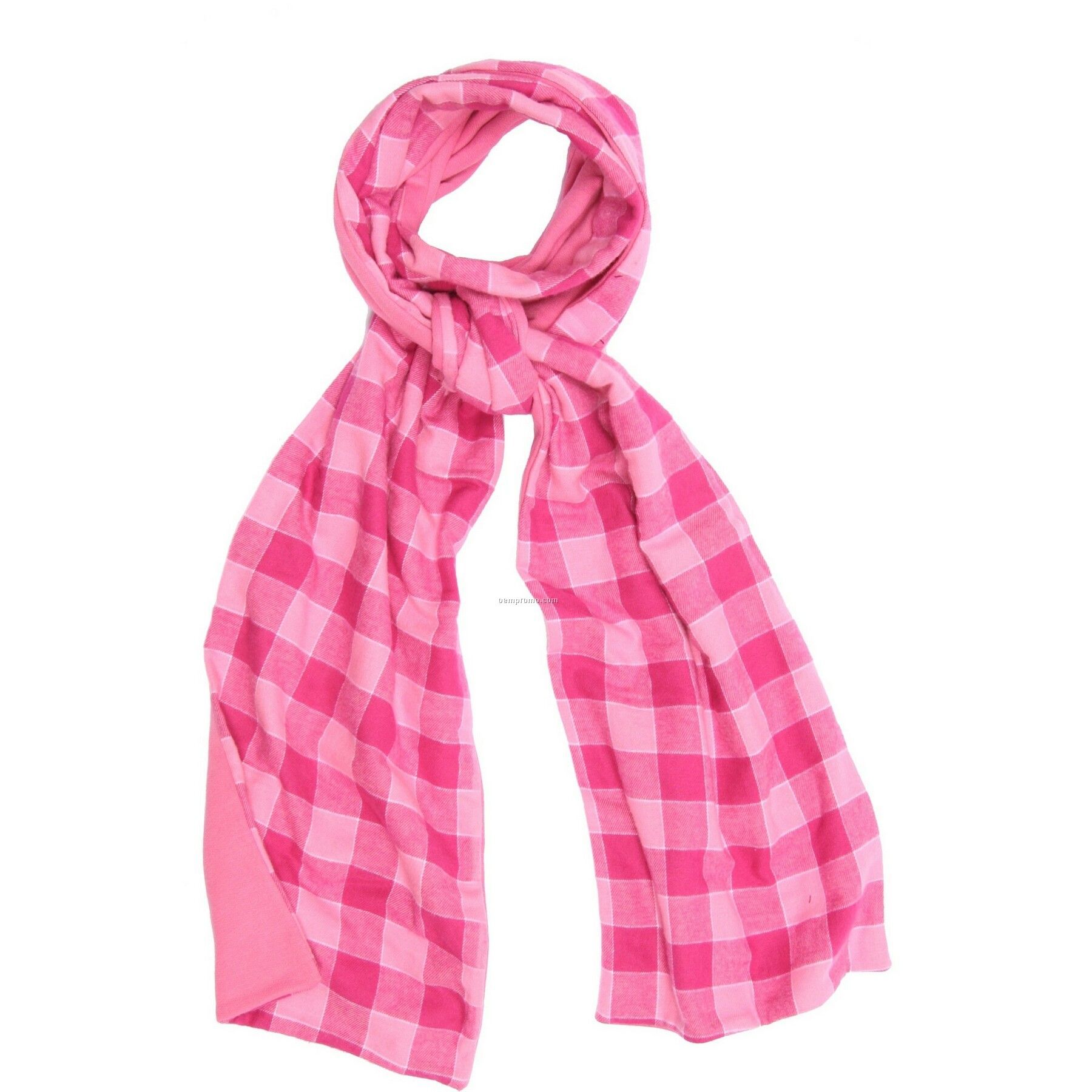 Bubblegum Pink Flannel Scarf W/Pink Fleece