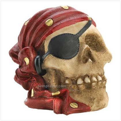 Mini Pirate Skull Figurine
