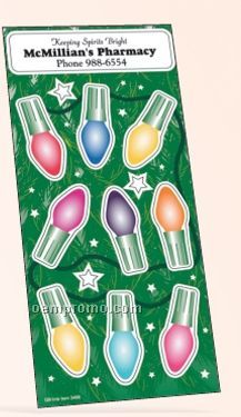 White Paper Christmas Holiday Sticker Sheet (Christmas Light)