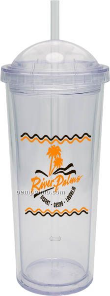 16 Oz. Domed Carnival Cup With Clear Straw