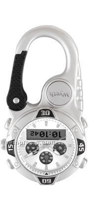 Pedre Ana Digi Matte Silver Finish Clip On Watch With Silver Dial