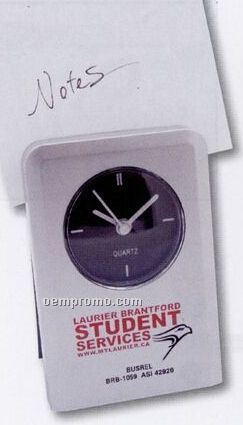 Analog Alarm Clock And Note Holder