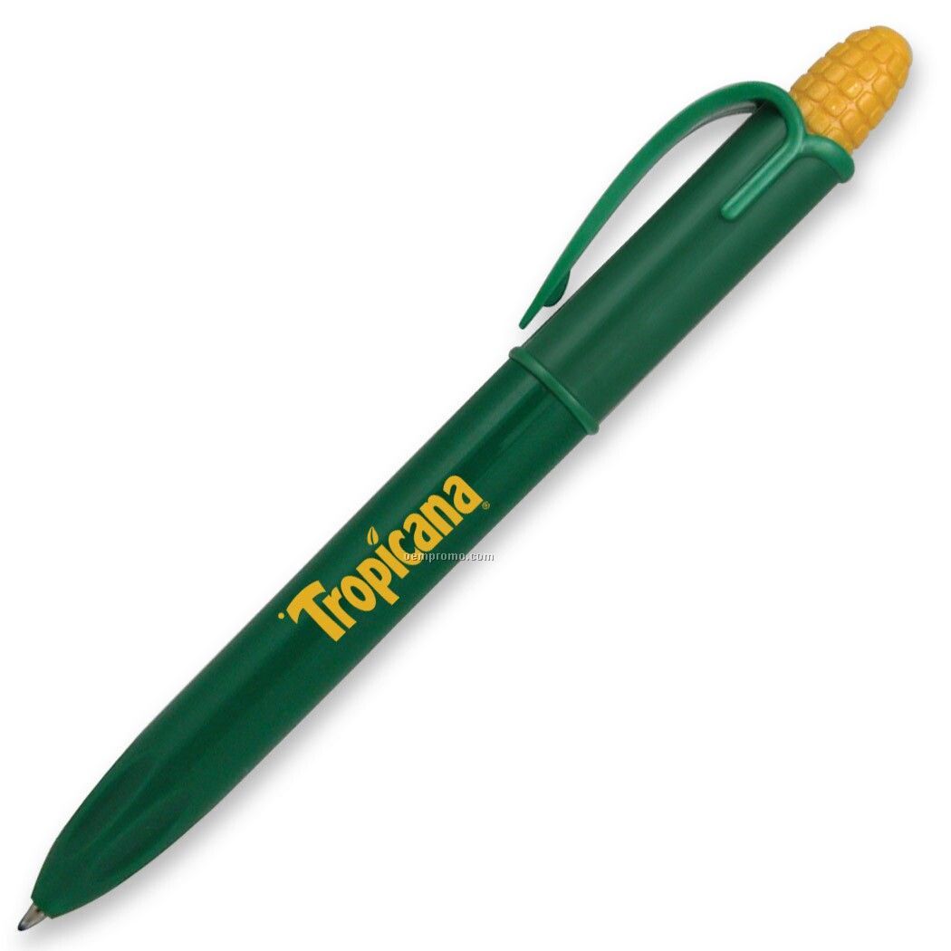 Green/Yellow Corn Plastic Pen