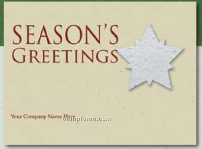 Kraft Green Holiday Greeting Card With Star Ornament