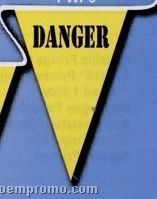 Stock 60' Printed Triangle Warning Pennants (Danger - 12"X18")