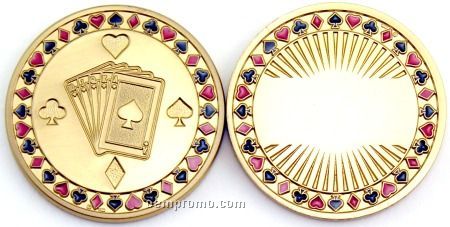 1 3/4" Brass Poker Coin