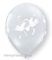 11" Clear Doves Printed Latex Balloon