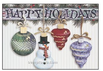 Hanging Ornaments Holiday Greeting Card (After 10/01/11)