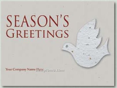 Kraft Gray Holiday Greeting Card With Dove Ornament