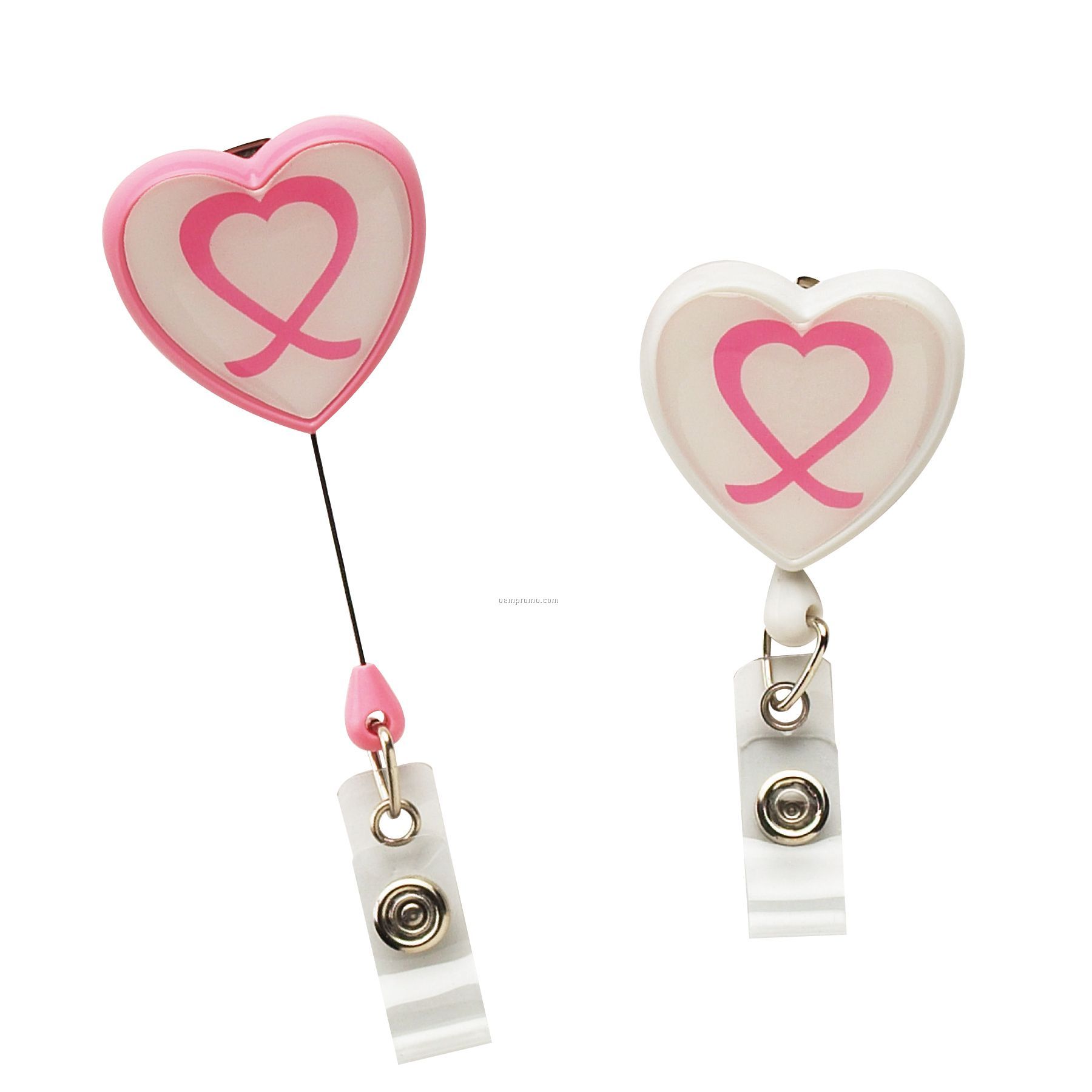 Pre-decorated Breast Cancer Heart Badge Reel