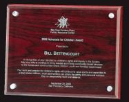 Rosewood/Glass Rosewood Plaque W/ Glass - 8