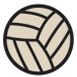 Stock Taupe Beige Volleyball Mascot Chenille Patch