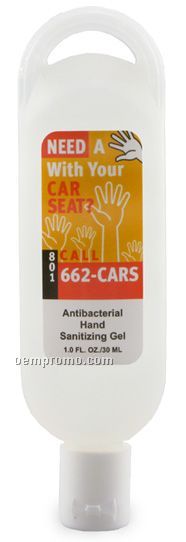 1 Oz. Moisturizing Antibacterial Gel Hand Sanitizer In Loop Bottle