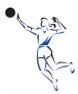 Stock Volleyball Player Mascot Chenille Patch